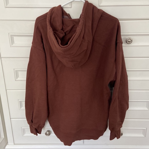 Oversized TNA Cozy Brown zip up with a hood. - Picture 2 of 2